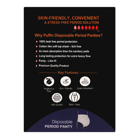 Puffin Premium Disposable Period Panty, Medium/Large, 5-Pack - Image 3