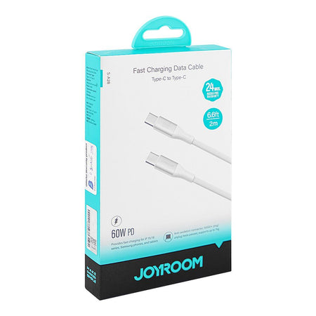 Joyroom Flash Series Type-C To Type-C Fast Charging Data Cable, 2 Meter, 60W, White, S-A28 - Image 2
