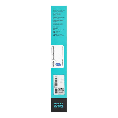 Joyroom Flash Series Type-C To Type-C Fast Charging Data Cable, 2 Meter, 60W, White, S-A28 - Image 3