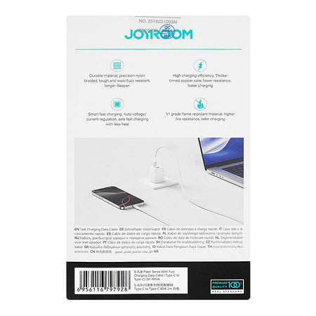 Joyroom Flash Series Type-C To Type-C Fast Charging Data Cable, 2 Meter, 60W, White, S-A28 - Image 6