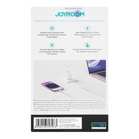 Joyroom Flash Series Type-C To Lightning Fast Charging Data Cable, 2 Meter, 30W, White, S-A28 - Image 6