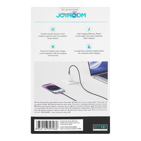 Joyroom Flash Series Type-C To Lightning Fast Charging Data Cable, 2 Meter, 30W, Black, S-A28 - Image 6