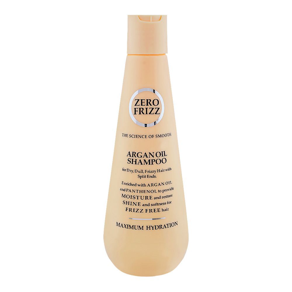 Zero Frizz Argan Oil & Panthenol Shampoo, For Dry & Dull Hair, 355ml - Main Image