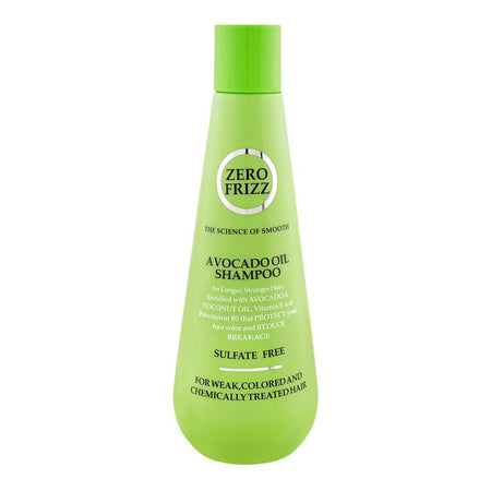 Zero Frizz Avocado Oil Shampoo, Sulfate Free, For Weak & Chemically Treated Hair, 355ml - Main Image