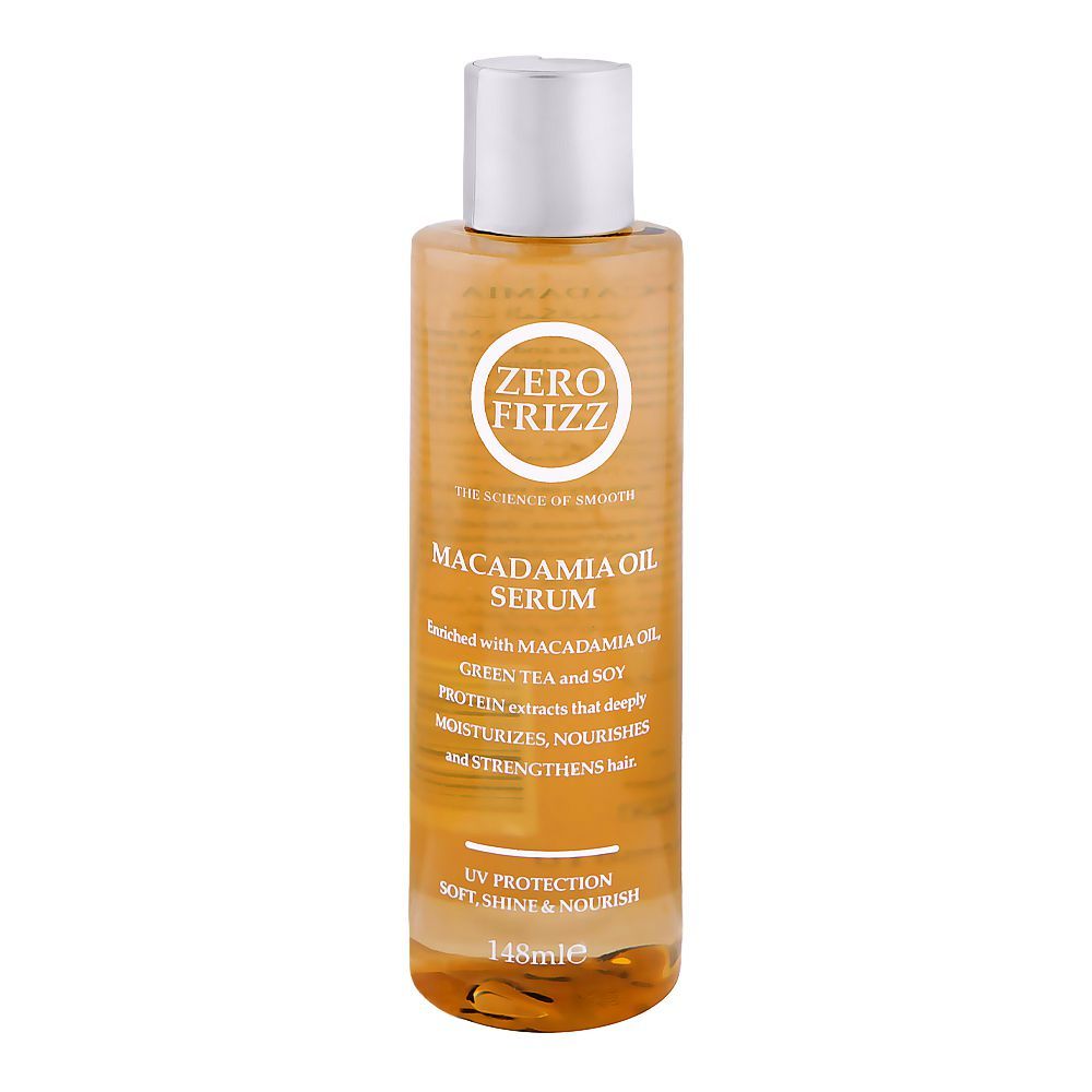 Zero Frizz Macadamia Oil Hair Serum, UV Protection, For Soft & Nourish, 148ml - Main Image