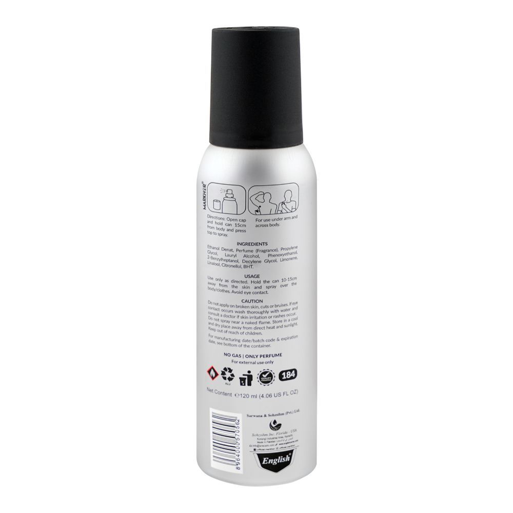 Markhor Delta No Gas Body Spray, For Men, 120ml - Image 3