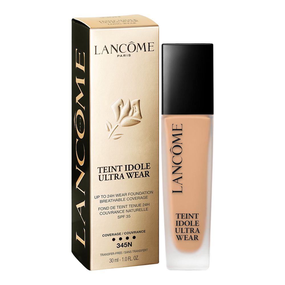 Lancome Paris Teint Idole 24H Ultra Wear Breathable Coverage Foundation, SPF35, Transfer-Free, 345N, Suitable For Oily & Sensitive Skin, 30ml - Main Image