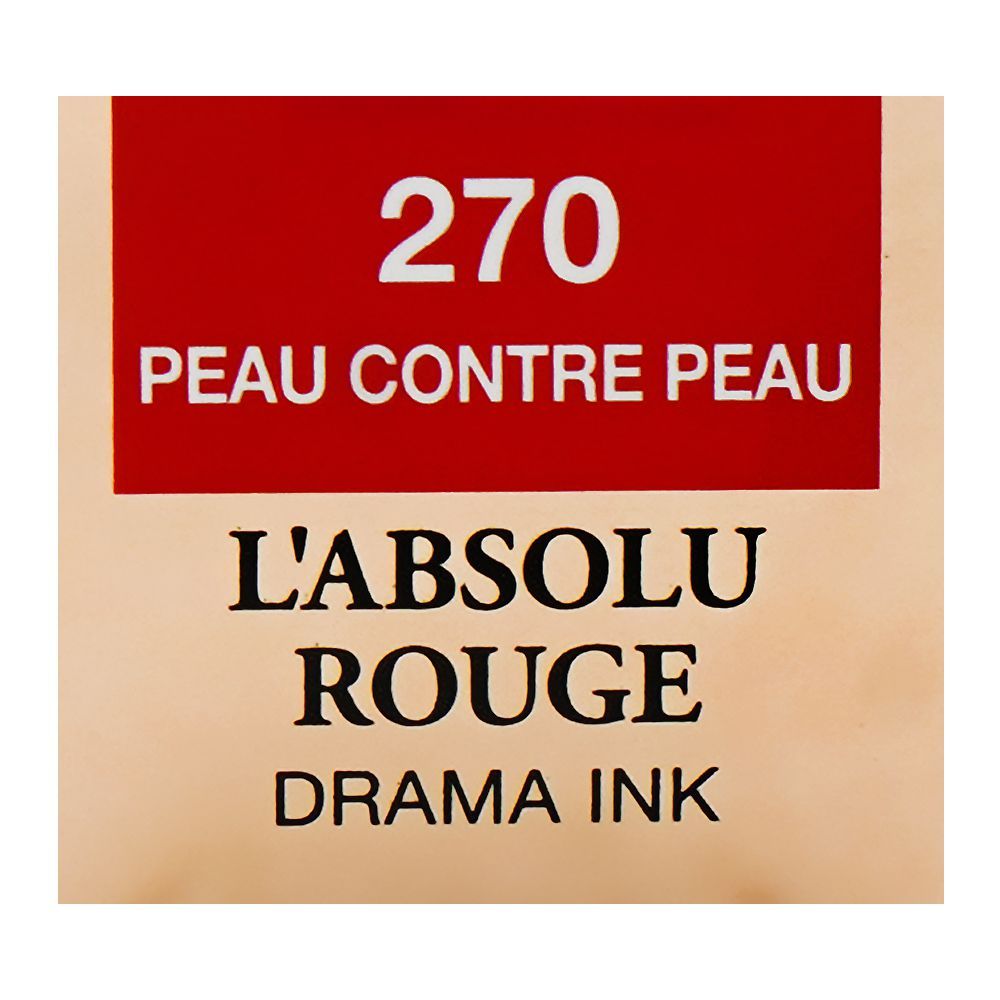Lancome Paris L'Absolu Rouge Drama Ink Semi-Matte Lip Ink, 270 Peau Contre Peau, 6ml - Image 6