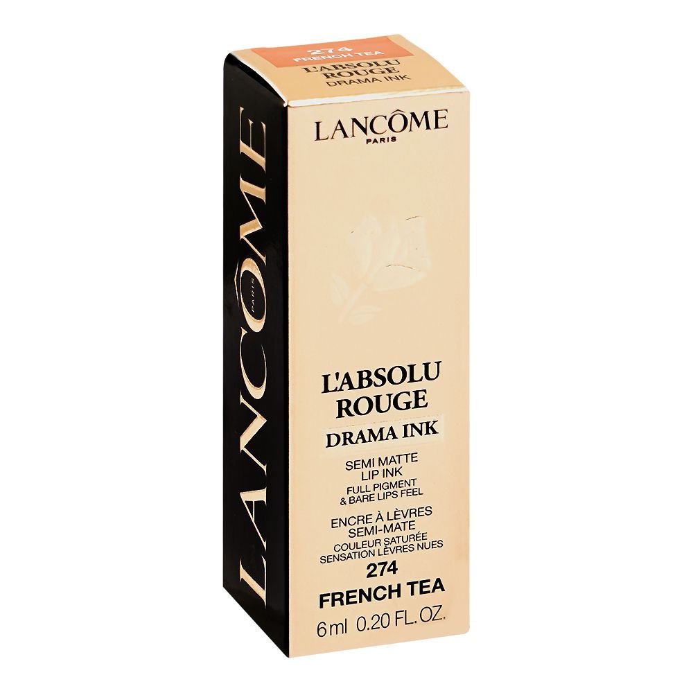 Lancome Paris L'Absolu Rouge Drama Ink Semi-Matte Lip Ink, 274 French Tea, 6ml - Image 2