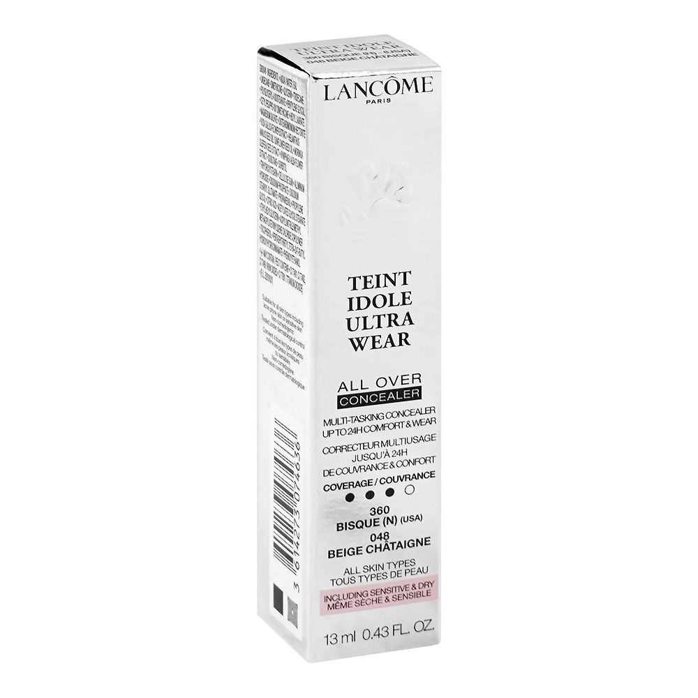 Lancome Paris Teint Idole Ultra Wear All Over Concealer, 360 Bisque N 048 Beige Chataigne, For All Skin Types, 13ml - Image 2