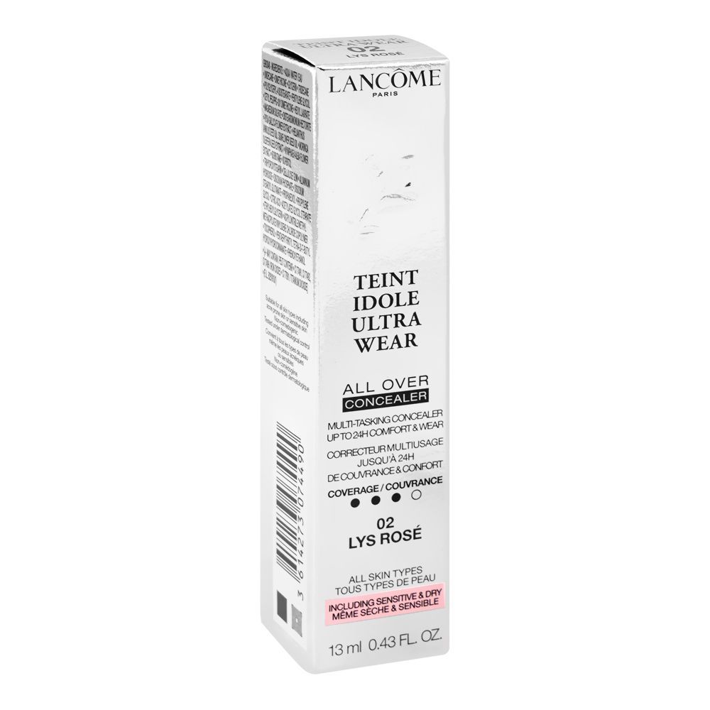 Lancome Paris Teint Idole Ultra Wear All Over Concealer, 02 Lys Rose, For All Skin Types, 13ml - Image 2