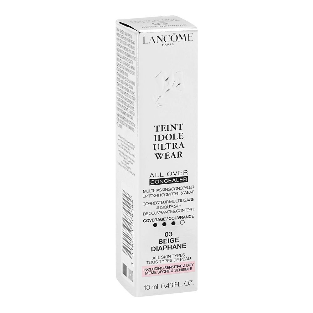Lancome Paris Teint Idole Ultra Wear All Over Concealer, 03 Beige Diaphane, For All Skin Types, 13ml - Image 2