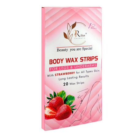 Rilza Strawberry Body Wax Strip For Legs & Underarms, For All Types Of Skin, 20-Pack - Main Image