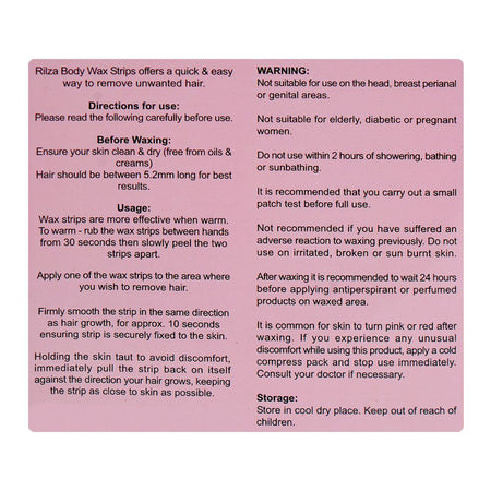 Rilza Strawberry Body Wax Strip For Legs & Underarms, For All Types Of Skin, 20-Pack - Image 3