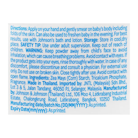 Johnson's Blossom Cornstarch Baby Powder, Paraben & Phthalates Free, 200g, Thai - Image 3