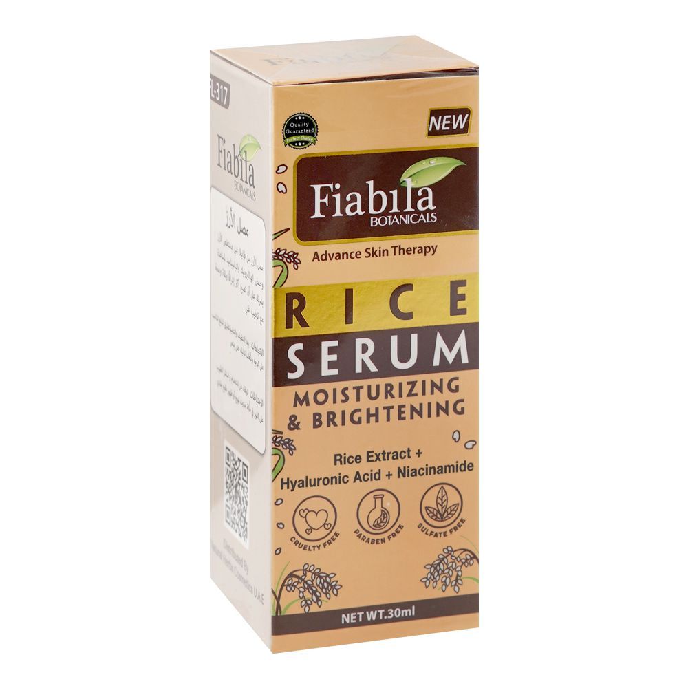 Fiabila Botanicals Moisturizing & Brightening Rice Serum, For All Types Of Skin, 30ml - Main Image