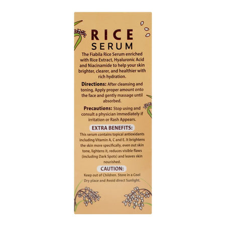 Fiabila Botanicals Moisturizing & Brightening Rice Serum, For All Types Of Skin, 30ml - Image 3