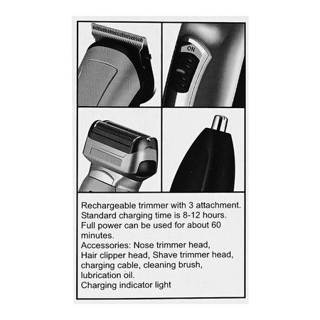 Anex Deluxe Hair Trimmer, 3W, 100-240V, 60 Mins Run Time, AG-7068 - Image 5