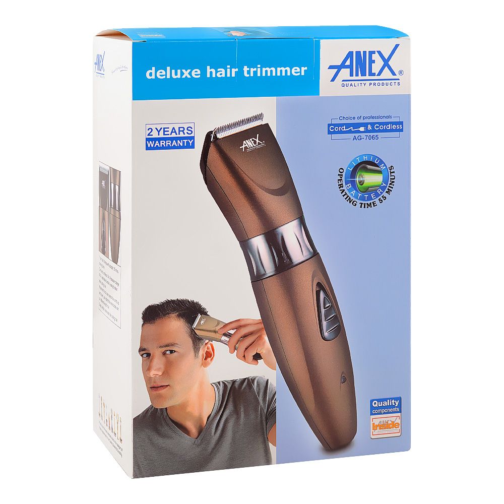 Anex Deluxe Hair Trimmer, 5W, 55 Mins Run Time, IPX4 Washable, AG-7065 - Image 2