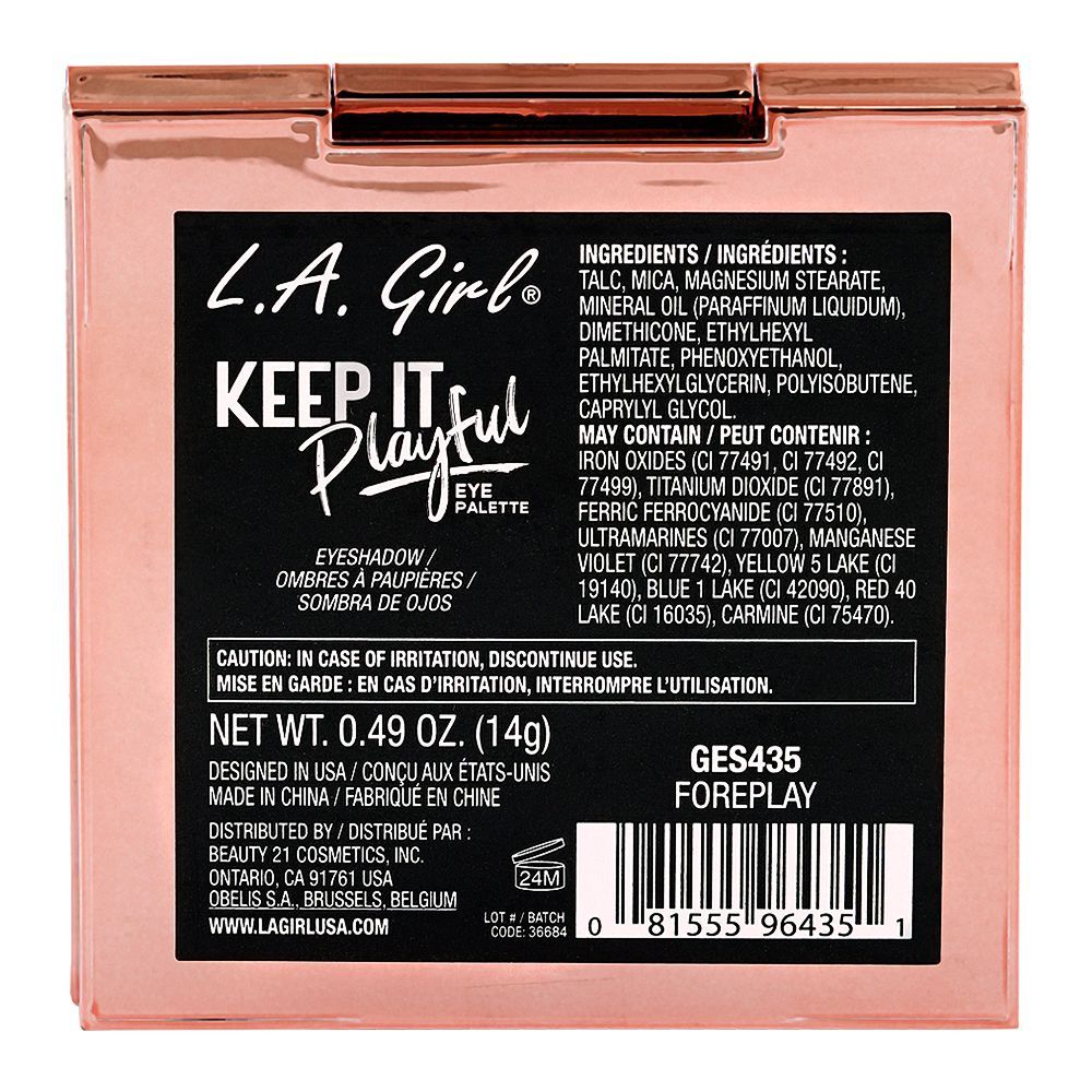 L.A. Girl Keep It Playful Eyeshadow Palette, GES435 Foreplay, 14g, 9-Pack - Image 3