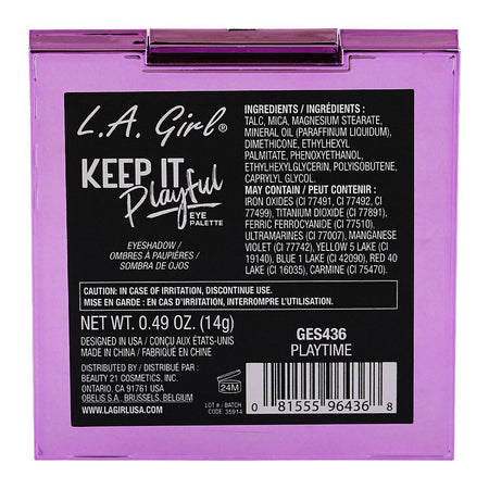 L.A. Girl Keep It Playful Eyeshadow Palette, GES436 Playtime, 14g, 9-Pack - Image 3