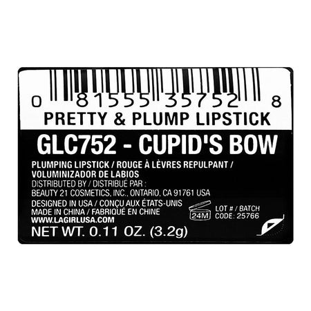 L.A. Girl Pretty & Plump Lipstick, GLC752 Cupid's Bow, 3.2g - Image 4