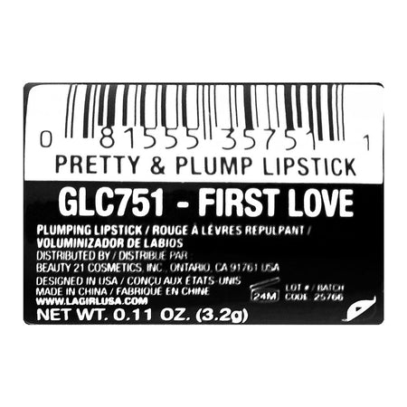 L.A. Girl Pretty & Plump Lipstick, GLC751 First Love, 3.2g - Image 4