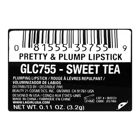 L.A. Girl Pretty & Plump Lipstick, GLC755 Sweet Tea, 3.2g - Image 4