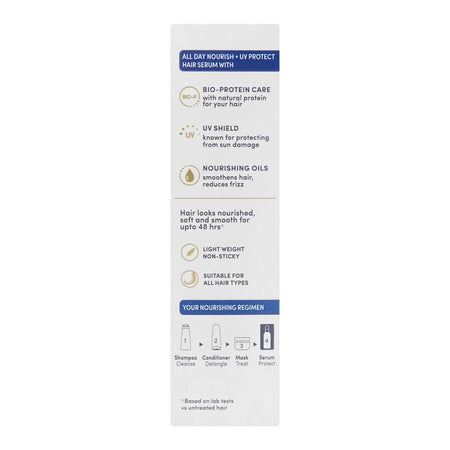 Dove All Day Nourish + UV Protect Bio-Protein Care Hair Serum, For All Types Of Hair, 100ml - Image 5