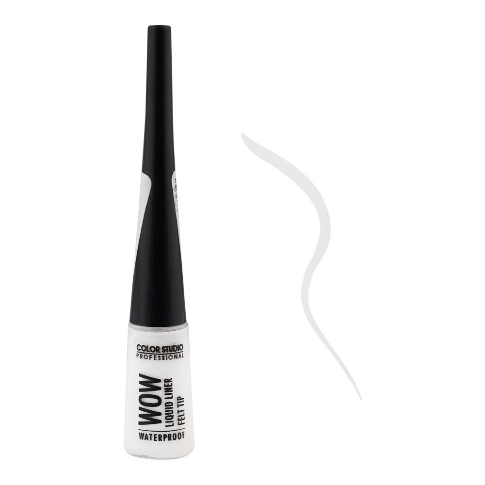 Color Studio Wow Liquid Eyeliner Felt Tip, Waterproof, White, 4.5ml - Image 2