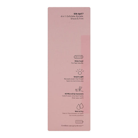 Braun Silk-epil 7 Epilator, Shaver & Trimmer White/Pink, Up to 40 Mins Run Time, SE-7060 - Image 5