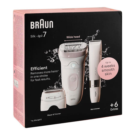 Braun Silk-epil 7 Shaver & Trimmer & Mini Trimmer White/Grey, Up to 40 Mins Run Time, SE-7441 - Image 2