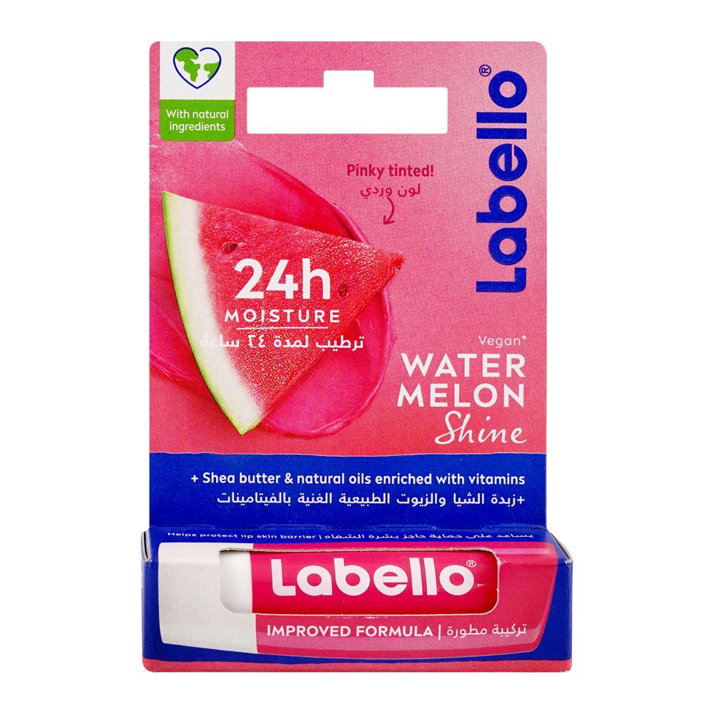 Labello Watermelon Shine Caring Lip Balm, Vegan, 4.8g - Main Image