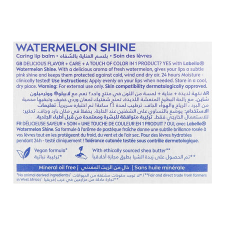 Labello Watermelon Shine Caring Lip Balm, Vegan, 4.8g - Image 4