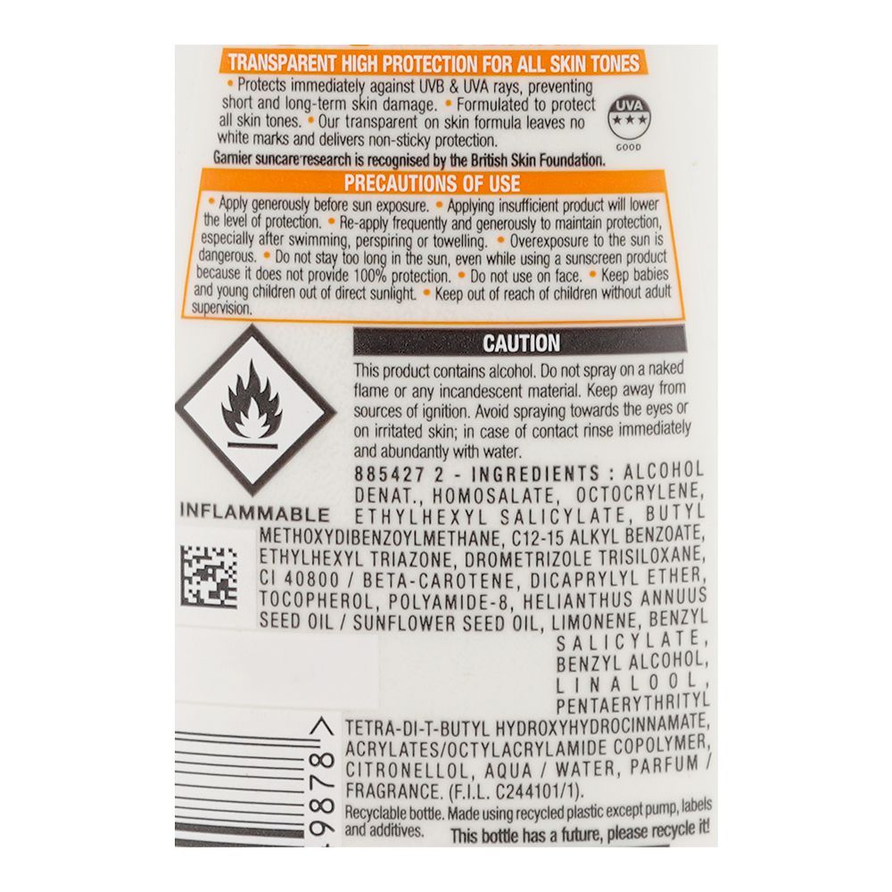 Garnier Ambre Solaire Invisible Protect Bronze High Sun Protection Spray, SPF-30, For All Skin Tones, 200ml - Image 3