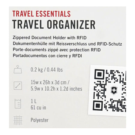 Victorinox Travel Essentials Travel Organizer Bag, Frost Grey, 1 Liter, 653372 - Image 4