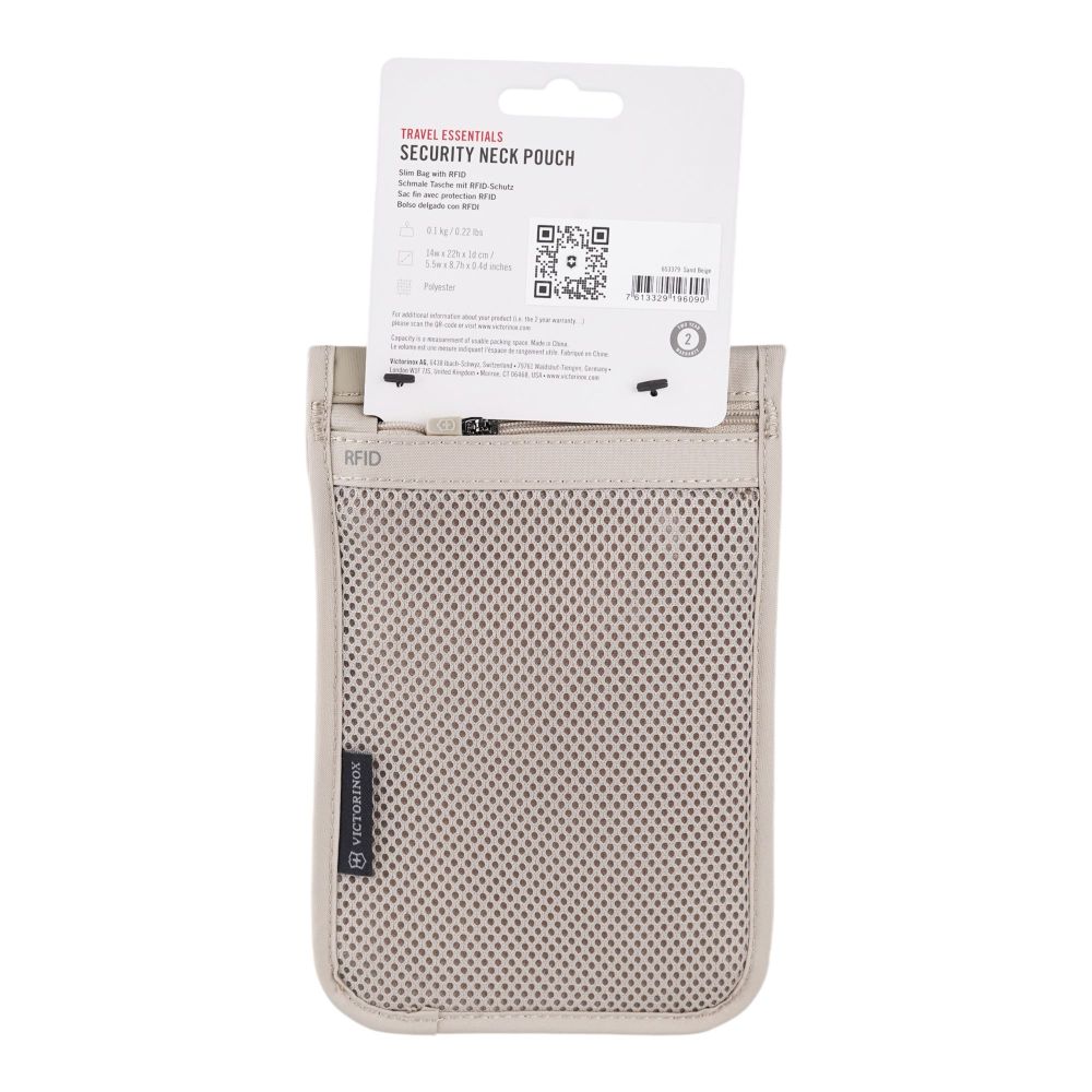 Victorinox Travel Essentials Security Neck Pouch Sand, Beige, 653379 - Image 2