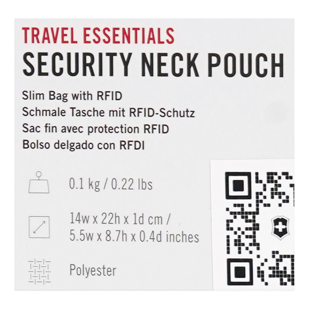 Victorinox Travel Essentials Security Neck Pouch, Black, 653378 - Image 3