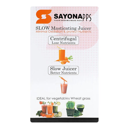 Sayona Slow Masticating Juicer, 250W, 220-240V, SSJ-4661 - Image 3