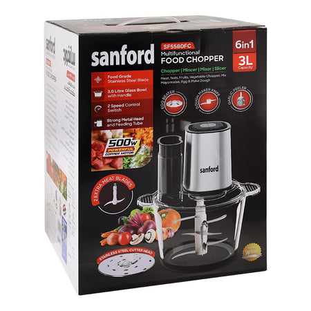 Sanford 6-In-1 Multi-Functional Food Chopper, 500W, 220-240V, SF-5580FC - Image 2