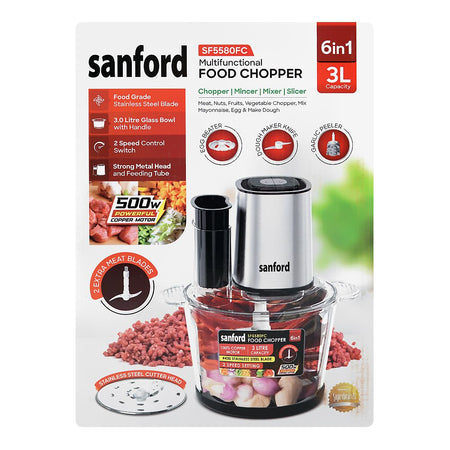 Sanford 6-In-1 Multi-Functional Food Chopper, 500W, 220-240V, SF-5580FC - Image 3