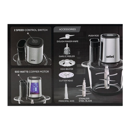 Sanford 6-In-1 Multi-Functional Food Chopper, 500W, 220-240V, SF-5580FC - Image 7