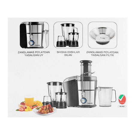 Nikai Multi-Function Juicer, 1000W, 220-240V, NFP-881G - Image 5
