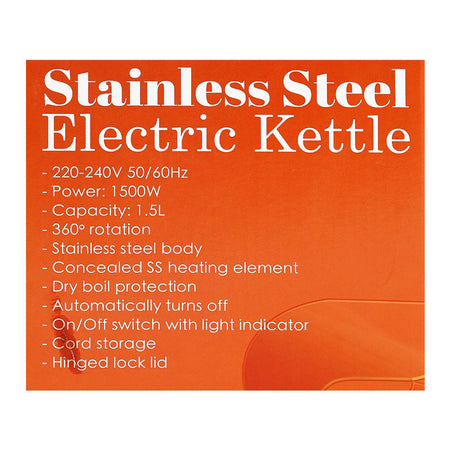 Sayona Stainless Steel Electric Kettle, 1500W, 1.5 Liter, SK-2436 - Image 5