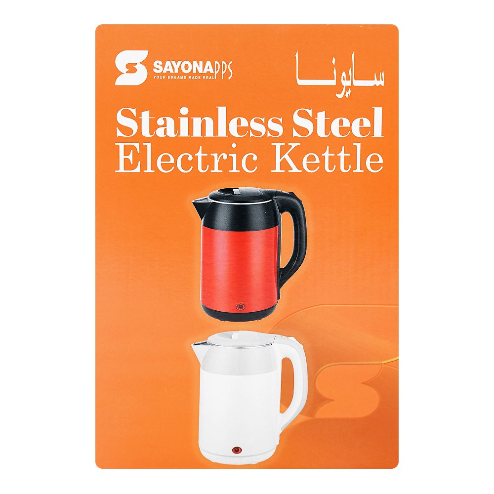 Sayona Stainless Steel Electric Kettle, 1500W, 1.8 Liter, SK-2437 - Image 2