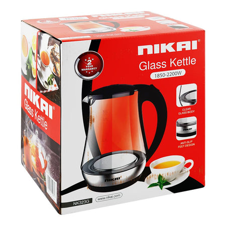 Nikai Glass Kettle, 1850-2200W, 1.7 Liter, NK-323G - Image 2