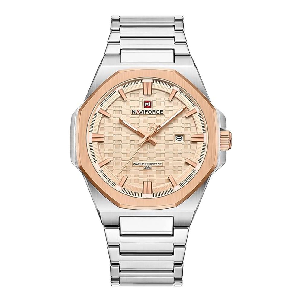 Naviforce Women Analog Watch With Golden Dial & Stainless Steel Bracelet, NF9245 S/RG/RG - Main Image