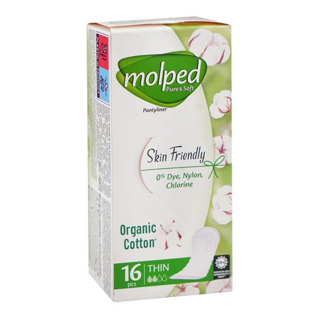 Molped Pure & Soft Organic Cotton Thin Pantyliner, 16-pack - Main Image