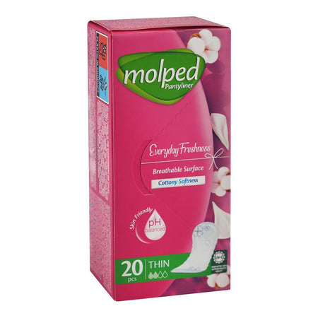 Molped Everyday Freshness Cottony Softness PH Balanced Thin Pantyliner, 20-Pack - Main Image