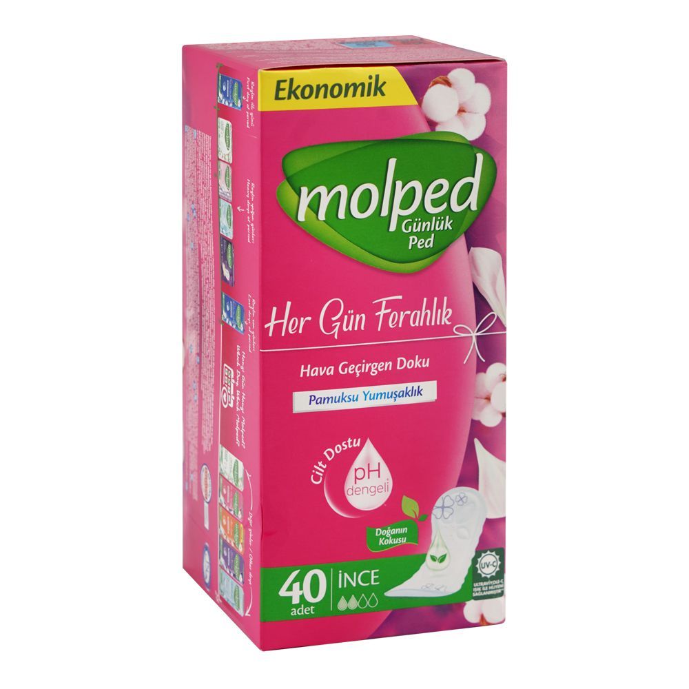 Molped Everyday Freshness Cottony Softness PH Balanced Scent Of Nature Thin Pantyliner, 40-Pack - Main Image
